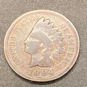 1904 Indian Head Cent Penny US Coin #122